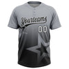 Maxcorners Custom Gray Black-White Gradient Style Twinkle Star Two-Button Unisex Softball Jersey LM2605
