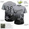 Maxcorners Custom Gray Black-White Gradient Style Twinkle Star Two-Button Unisex Softball Jersey LM2605