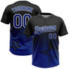 Maxcorners Custom Black Royal-White Gradient Style Twinkle Star Two-Button Unisex Softball Jersey LM2605