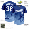 Maxcorners Custom Royal White-Light Blue Gradient Style Twinkle Star Two-Button Unisex Softball Jersey LM2605