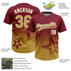 Maxcorners Custom Crimson Old Gold-White Gradient Style Twinkle Star Two-Button Unisex Softball Jersey LM2605