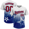 Maxcorners Custom White Red-Royal Gradient Style Twinkle Star Two-Button Unisex Softball Jersey LM2605