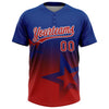 Maxcorners Custom Royal Red-White Gradient Style Twinkle Star Two-Button Unisex Softball Jersey LM2605