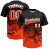 Maxcorners Custom Black Orange-White Gradient Style Twinkle Star Two-Button Unisex Softball Jersey LM2605