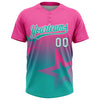 Maxcorners Custom Pink Aqua-White Gradient Style Twinkle Star Two-Button Unisex Softball Jersey LM2605