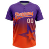 Maxcorners Custom Purple Orange-White Gradient Style Twinkle Star Two-Button Unisex Softball Jersey LM2605