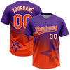 Maxcorners Custom Purple Orange-White Gradient Style Twinkle Star Two-Button Unisex Softball Jersey LM2605