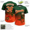 Maxcorners Custom Green Orange-White Gradient Style Twinkle Star Two-Button Unisex Softball Jersey LM2605