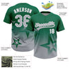 Maxcorners Custom Kelly Green Gray-White Gradient Style Twinkle Star Two-Button Unisex Softball Jersey LM2605