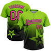 Maxcorners Custom Neon Green Pink-Black Gradient Style Twinkle Star Two-Button Unisex Softball Jersey LM2605