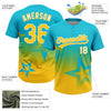 Maxcorners Custom Lakes Blue Yellow-White Gradient Style Twinkle Star Two-Button Unisex Softball Jersey LM2605