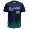 Maxcorners Custom Navy Gray-Teal Seattle City Edition Gradient Two-Button Unisex Softball Jersey LM2605