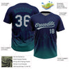 Maxcorners Custom Navy Gray-Teal Seattle City Edition Gradient Two-Button Unisex Softball Jersey LM2605