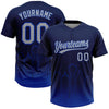 Maxcorners Custom Navy Gray-Thunder Blue Dallas City Edition Gradient Two-Button Unisex Softball Jersey LM2605