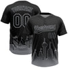 Maxcorners Custom Black Gray San Antonio City Edition Gradient Two-Button Unisex Softball Jersey LM2605