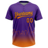 Maxcorners Custom Purple Bay Orange-Black Phoenix City Edition Gradient Two-Button Unisex Softball Jersey LM2605