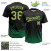 Maxcorners Custom Black Old Gold-Kelly Green Boston City Edition Gradient Two-Button Unisex Softball Jersey LM2605