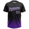Maxcorners Custom Black Gray-Purple Sacramento City Edition Gradient Two-Button Unisex Softball Jersey LM2605