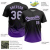 Maxcorners Custom Black Gray-Purple Sacramento City Edition Gradient Two-Button Unisex Softball Jersey LM2605