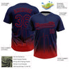 Maxcorners Custom Navy Red Los Angeles City Edition Gradient Two-Button Unisex Softball Jersey LM2605