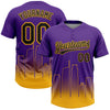 Maxcorners Custom Purple Black-Gold Los Angeles City Edition Gradient Two-Button Unisex Softball Jersey LM2605