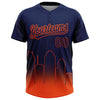 Maxcorners Custom Navy Orange Houston City Edition Gradient Two-Button Unisex Softball Jersey LM2605