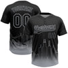 Maxcorners Custom Black Gray Chicago City Edition Gradient Two-Button Unisex Softball Jersey LM2605
