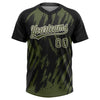Maxcorners Custom Black Olive-Cream Splatter Torn Sharp Brush Stroke Two-Button Unisex Softball Jersey LM2605