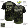 Maxcorners Custom Black Olive-Cream Splatter Torn Sharp Brush Stroke Two-Button Unisex Softball Jersey LM2605
