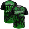 Maxcorners Custom Black Grass Green-White Splatter Torn Sharp Brush Stroke Two-Button Unisex Softball Jersey LM2605