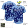 Maxcorners Custom Light Blue Royal-White Splatter Torn Sharp Brush Stroke Two-Button Unisex Softball Jersey LM2605