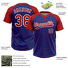 Maxcorners Custom Royal Red-White Spider Web 3D Pattern Design Two-Button Unisex Softball Jersey LM2605