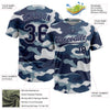 Maxcorners Custom Camo Navy-Gray Salute To Service Two-Button Unisex Softball Jersey LM2605