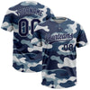 Maxcorners Custom Camo Navy-Gray Salute To Service Two-Button Unisex Softball Jersey LM2605