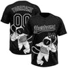 Maxcorners Custom Black White Astronaut 3D Pattern Design Two-Button Unisex Softball Jersey LM2605