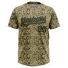 Maxcorners Custom Camo Olive-Black Salute To Service Two-Button Unisex Softball Jersey LM2605