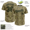 Maxcorners Custom Camo Olive-Black Salute To Service Two-Button Unisex Softball Jersey LM2605