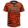 Maxcorners Custom Orange Black-Cream Tiger Print 3D Pattern Design Two-Button Unisex Softball Jersey LM2605