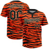 Maxcorners Custom Orange Black-Cream Tiger Print 3D Pattern Design Two-Button Unisex Softball Jersey LM2605