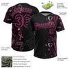 Maxcorners Custom Black Pink Pink Ribbon Breast Cancer Awareness Month Women Health Care Support Two-Button Unisex Softball Jersey LM2605