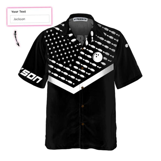 Maxcorners Customized Name Spear Swear Drink Repeat Bowling Hawaiian Shirt