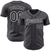 Maxcorners Custom Steel Gray Black-White Authentic Baseball Jersey LM2605