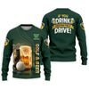 Maxcorners If You Drink Definitely Drive Golf And Beer St Patrick's Day Green Golf Shirts For Men, Golf Gift For Men