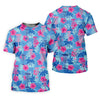 Maxcorners Blue Hibiscus Disc Golf Polo Shirt, Golf Tops For Women, Women’s Golf Polo LM1507
