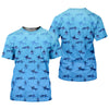 Maxcorners Swordfish Pattern Blue Fishing Shirt, Cute Fishing Outfits, SPF Shirt For Men, Men's Fishing Shirt