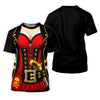 Maxcorners Red Corset Pirate Costume Skull Belt Golf Shirt, Women’s Golf Polo, Ladies Golf Tops, Printed Golf Shirt LM1507
