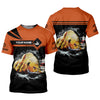 Maxcorners Funny Middle Finger, Personalized Fishing Shirt, Savage Angler Long Sleeve for Men, Fishing Shirts For Men