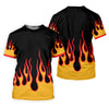 Maxcorners Retro Flame Fire Pattern Golf Shirt, Women's Golf Shirt, Hawaiian Golf Shirt LM1507