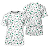 Maxcorners Stick Figure Golf Pose St Patrick's Day Shamrock White Golf Shirt, Women's Golf Tops, Ladies Golf Polos