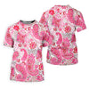 Maxcorners Pink Paisley Floral Pattern Golf Shirt, Golf Tops For Women, Hawaiian Golf Shirt, Women’s Golf Apparel LM1507